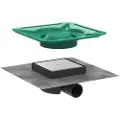 Hansgrohe RainDrain Spot kvadratisk afløbsskål 150 x 150 mm børstet rustfrit stål