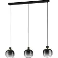 Eglo Oilella, Fleksibel montering, Sort, Grå, Gjennomsiktig, Sort, Grå, Gjennomsiktig, Stål, Glass, Rund