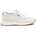 Carmela for woman. 16215101-BLANCO Leather trainers 162151 white (36), Flat, Laces, Casual