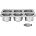 Patisse - Mini 6 kakeformer med avtagbar bunn 8cm SØLVTOPP