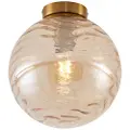 QAZQA Design taklampe messing med amberfarget glass - Pillon