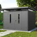 PRIMEYARD 298 x 298 cm redskapsbod, antrasitt
