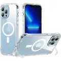 JOYROOM Magnetic Defender magnetisk deksel til iPhone 13 pansret deksel med kroker stativ gjennomsiktig (kompatibel med MagSafe)