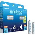Panasonic eneloop BK-KJMCDE44E - Batteri - (4 AA batteries, 4 AAA batteries) 8 x AA / AAA - NiMH - (ladbare)