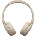 Sony WH-CH520 - Hodetelefoner med mikrofon - on-ear - Bluetooth - trådløs - beige