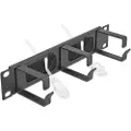 DeLOCK Cable Management Brush Strip with 3 hooks - Styringspanel for rackkabler med børste - svart - 1U - 10