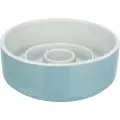 Trixie Slow Feeding bowl, ceramic, 0.45 l/ø 14 cm, grey/blue