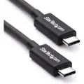 StarTech.com 2m Thunderbolt 3 (20Gbit/s) USB-C-kabel - Thunderbolt - USB og DisplayPort-kompatibel - Hann - Hann - Svart - Nikkel - Polyvinylklorid (PVC) - Aluminiumsdekselfilm (TBLT3MM2M)