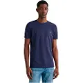 Gant for man. 2013033 Navy pique T-shirt (S), Casual, Cotton, Short sleeve