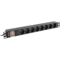 Lanberg Pdu-08f-0200-bk 1u 8-veis Strømskinne For Rack