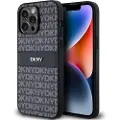 DKNY iPhone 15 Pro Max DKNY Repeat Pattern Tonal Stripe Deksel - svart