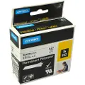 Dymo Rhino permanent polyester 12mm x 5.5m - sort på hvit