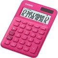 Casio MS-20UC - Skrivebordskalkulator - 12 sifre - solpanel, batteri - rød