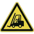 Durable Advarselsklistermærke Hold øje med trucks Ø43cm 0,4 mm gul/sort