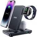 JOYROOM Joyroom-lader Joyroom JR-WQS02 4-i-1 ladestasjon iPhone AirPods Apple Watch sammenleggbar - svart