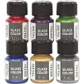 Adlibris Glass Color Metal, ass. farger, 6x30 ml/ 1 pk.