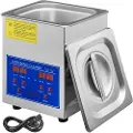 Vevor Profesjonell Ultralydrenser, 0,3 L Ultralydsmykkerenser med Digital Timer og Varmeelement, Industriell Ultralydrenser i Rustfritt Stål 40kHz for Briller, Klokker, Ringer, Smådeler