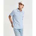 Gant for man. 2210 Pique polo shirt Regular Fit Shield blue (S), Casual, Cotton, Short sleeve