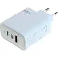 24.Se USB-lader med GaN-teknologi, 2x USB-C PD og 1x USB-A - opptil 65 W