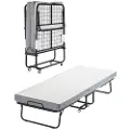 Vevor sammenleggbar seng, 89 x 193 cm sammenleggbar seng med 10 cm madrass, sammenleggbar seng i twin-størrelse med solid metallramme og memory foam-madrass, bærbar sammenleggbar seng i twin-størrelse