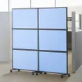 Vevor kontordeler, 2-panels kontordeler, frittstående kontordeler Veggdeler og personverndeler Reduserer støy og romseparasjon, lyseblå