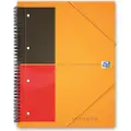 Oxford International Meetingbook A4+ - Notisbok - spiralbundet - 80 ark / 160 sider - hvitt papir - linjert - flerhullet - oransje perm - polypropylen (PP)