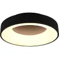 TRIO Girona - LED-tak, 45 cm, musta, 3100 lm, 3000 K, bryterdimmer