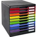 Exacompta Classic Iderama MODULO A4+ - Skuffskap - 10 skuffer - svart, glossy harlequin