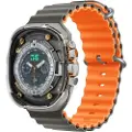 24hShop Devia Deluxe Sport6-armbånd for Apple-klokke 42mm / 44mm / 45mm / 49mm - grå / oransje