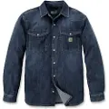 Carhartt Denim Snap Front Skjorte Med Lange Ermer