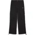 Puma WARDROBE Essentials Relaxed Woven Cargo Pants Women, Clothing, Black, S