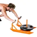 Vevor Vekttreningsslede, Fitness Styrke- og hurtighetsslede med håndtak, Stål Power Sled Treningsutstyr for Atletisk Trening og Fartsforbedring, Passer for 1" og 2" Vektplate, Oransje