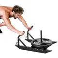 Vevor Vekttreningsslede, Fitness Styrke Hurtigtreningsslede med Håndtak, Stål Power Sled Treningsutstyr for Atletisk Trening og Fartsforbedring, Passer for 1" og 2" Vektplate, Svart