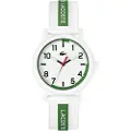 Lacoste unisex for kids. 2020140 Clock 3 hands white, green (OSFA), Casual, Synthetic, Strap, children's fashion
