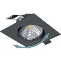 Eglo SALICETO INDBYG. KIP 88X88 450LM 4000K DÆMPB. SORT