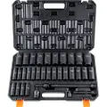 Vevor 1/2" slagpipenøkkelsett, 34 deler pipenøkkelsett metrisk (8–36 mm) 6-kantet Cr-MO-legert stål for bilreparasjon, robust konstruksjon, inkluderer kraftig oppbevaringsveske