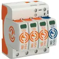 Obo Bettermann V50-3+NPE-280, 230 V, 80000 A, 1300 V, Oransje, Hvit, Plast, 588 g