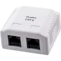Lanberg OU6-0002-W - Overflatemonteringsboks for nettverk - CAT 6 - RJ-45 X 2 - hvit