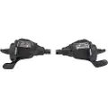 Microshift MEZZO girskiftere, par, 8-trinns (3x8), Shimano-kompatibel, Tommeltapp, optisk girindikator (NY)