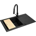 Pyramis Sparta Pluslux 1b 1d Sink + Idea Black Edition Battery 78x48 Cm Vask