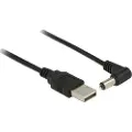 DeLOCK - Strømkabel - 5,5 x 2,1 mm DC-jakk (hann) til USB (kun strøm) (hann) - 1.5 m - 90° kontakt
