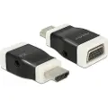 DeLOCK - Video/audio-adapter - HDMI hann til HD-15 (VGA), mini-phone stereo 3.5 mm hunn - svart, hvit