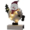 Konstsmide Snømann Juledekorasjon i tre &amp; bomull 6 LED 2xAA