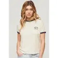 Superdry Beach Graphic Fitted Ringer Kortarmet T-skjorte