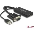 DeLOCK - Videokonverter - VGA - HDMI - svart - løsvekt