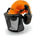 Stihl 00008880810 grunnleggende hjelmsett med skogshjelm, ansiktsbeskyttelse og gå