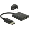 DeLOCK DisplayPort 1.4 Splitter 1 x DisplayPort to 2 x HDMI MST - Video/lyd-splitter - 2 x HDMI - stasjonær
