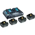 Makita - Batterilader + batteri 4 x - Li-Ion - 5 Ah - 90 Wh - 2 x batterier lader - for Makita DEADML801, DEADML810, DHP482, DJN161, DJS101, DSS501, DTD171, DUC254, DVR450, ML003