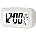24hShop Digital LED Vekkerklokke - Hvit