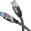 Goobay 70693, USB A, RJ-45, 7,5 m, Sort, Sølv